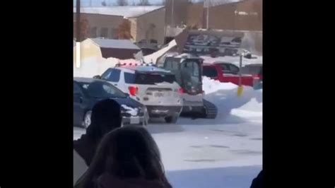 lincoln skid steer rampage|INCREDIBLE VIDEO: Man goes on rampage in skid steer, .